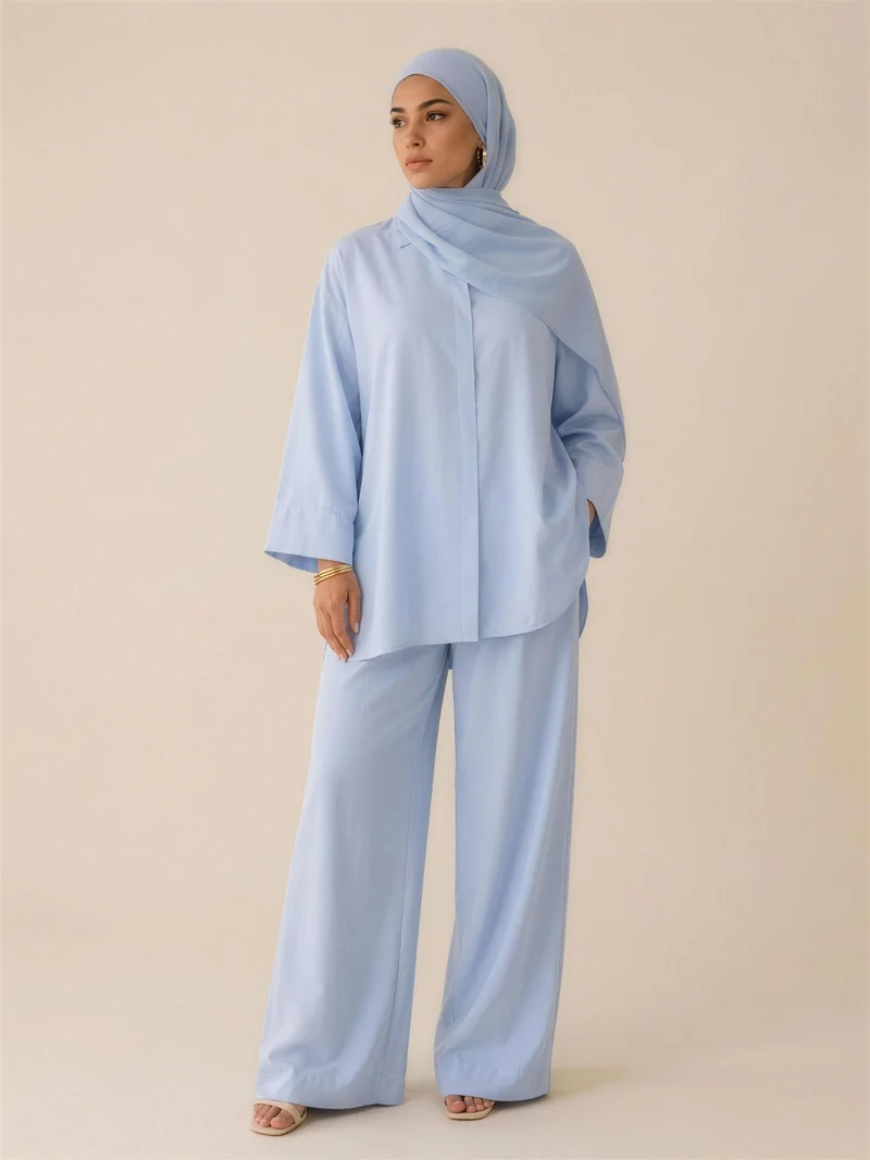 Layana – Ensemble chemise longue et pantalon large