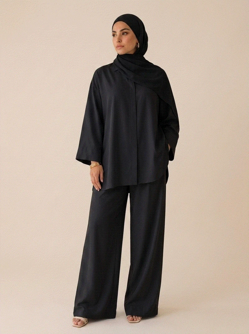 Layana – Ensemble chemise longue et pantalon large