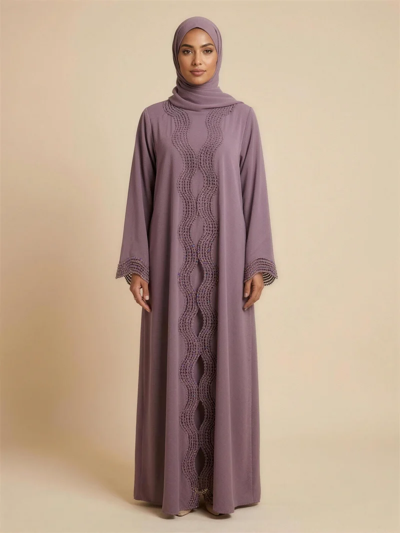 Sofia – Abaya deux pièces avec kimono ouvert