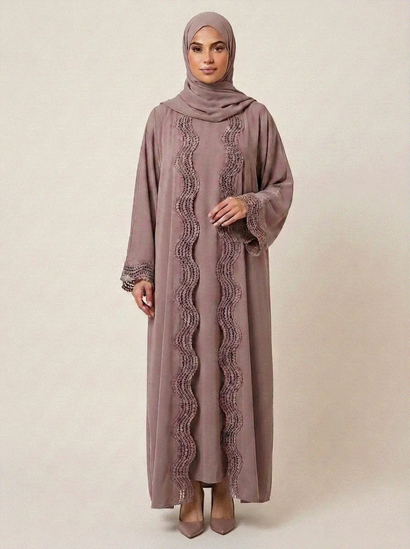 Sofia – Abaya deux pièces avec kimono ouvert