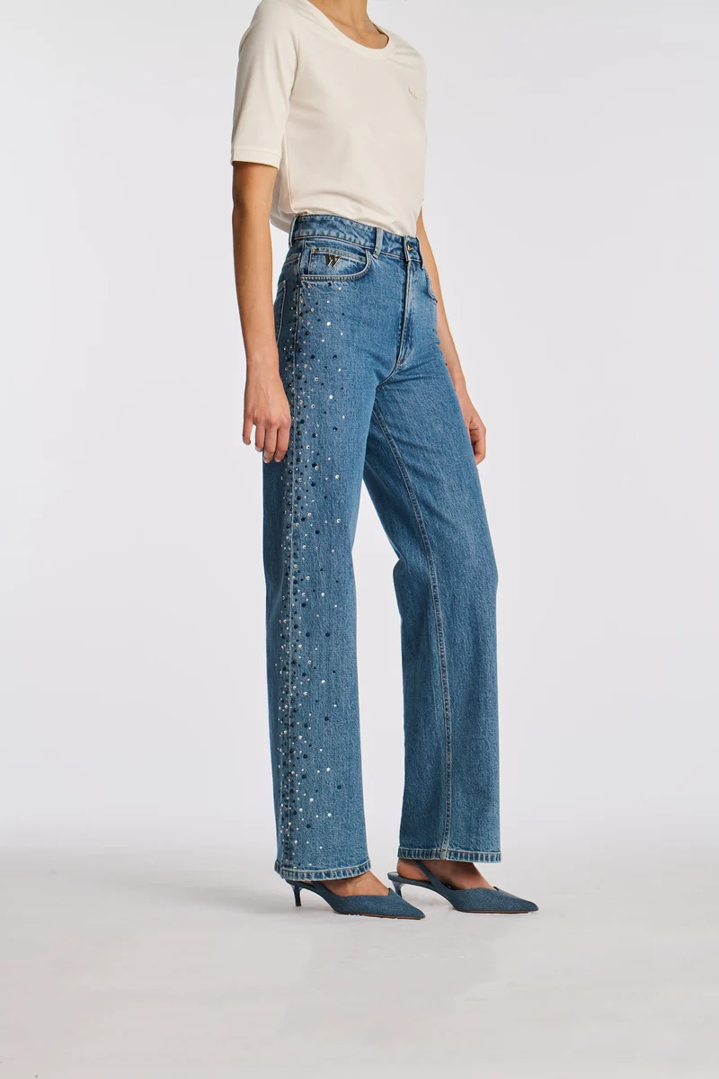 Jean large à strass