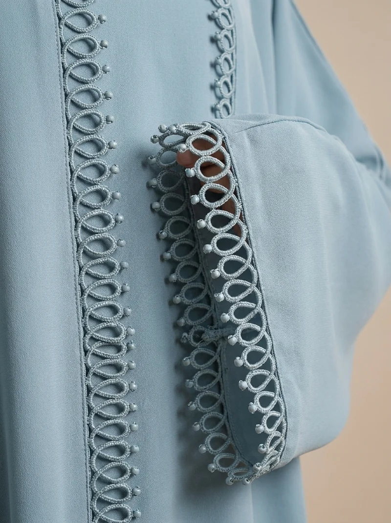 Élégance – Abaya deux pièces avec sous-abaya et dentelle