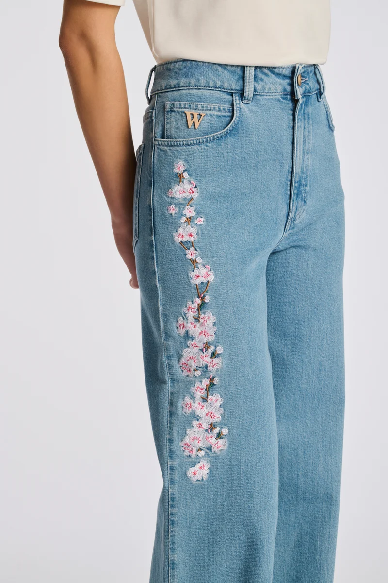 Jean large brodé