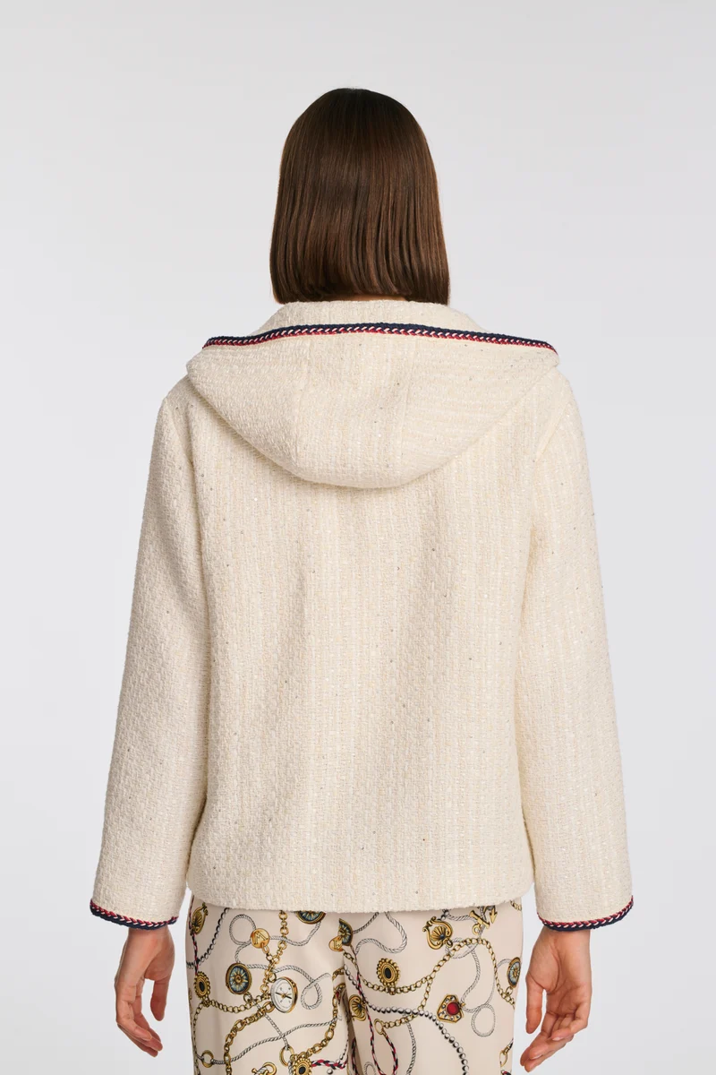 Veste à capuche en tweed