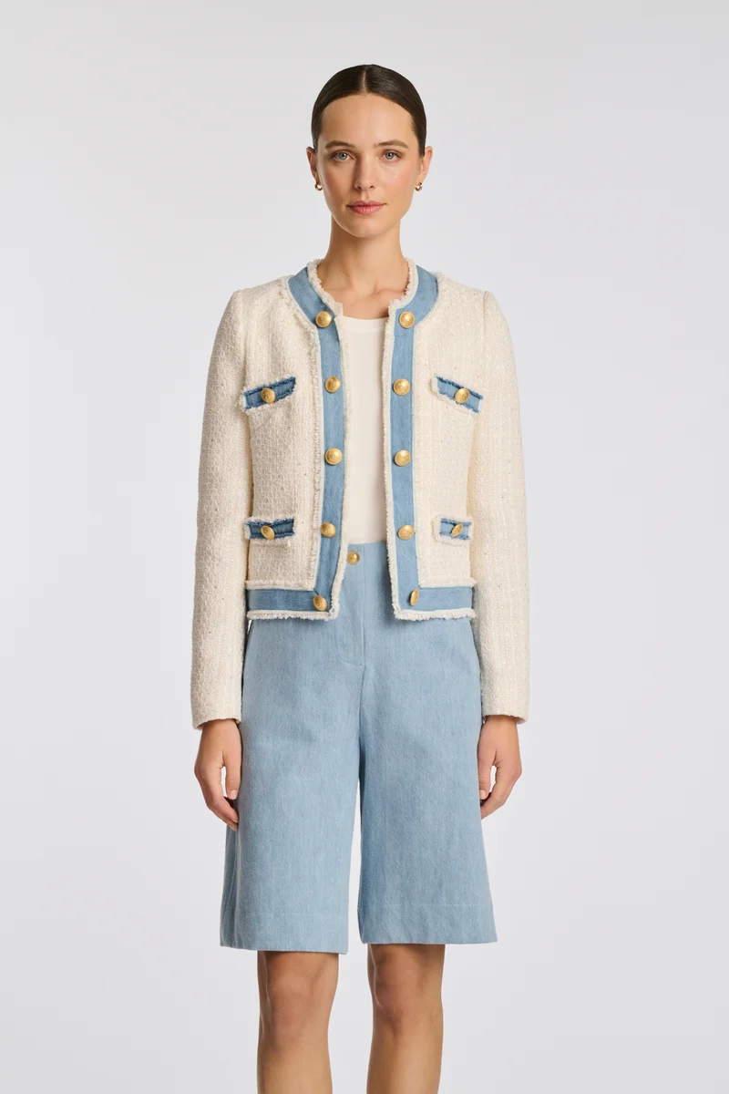 Veste en tweed et jean