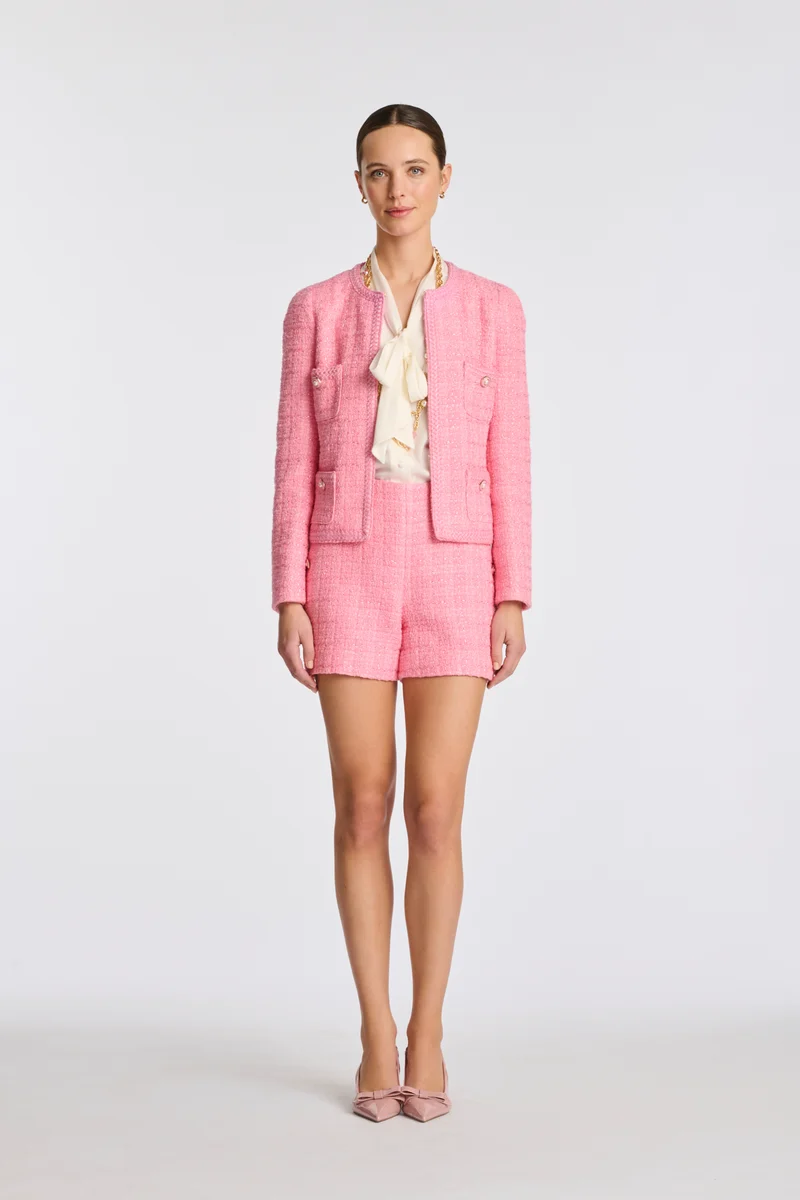 Veste en tweed galonnée