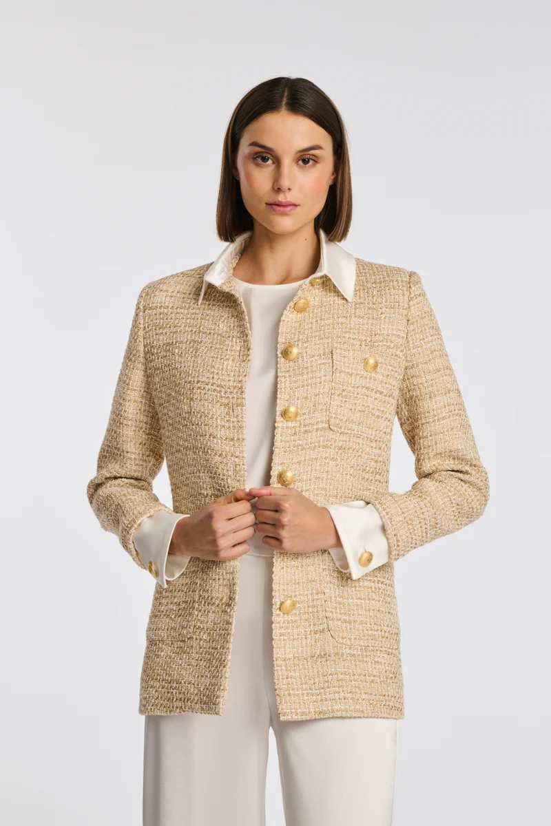 Veste chemise en tweed