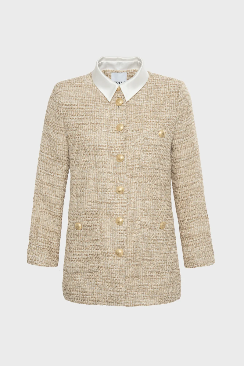 Veste chemise en tweed