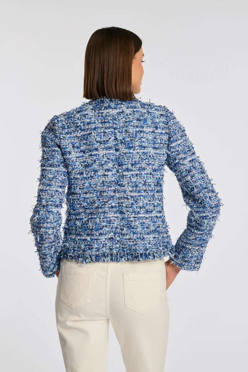 Veste en tweed frangée