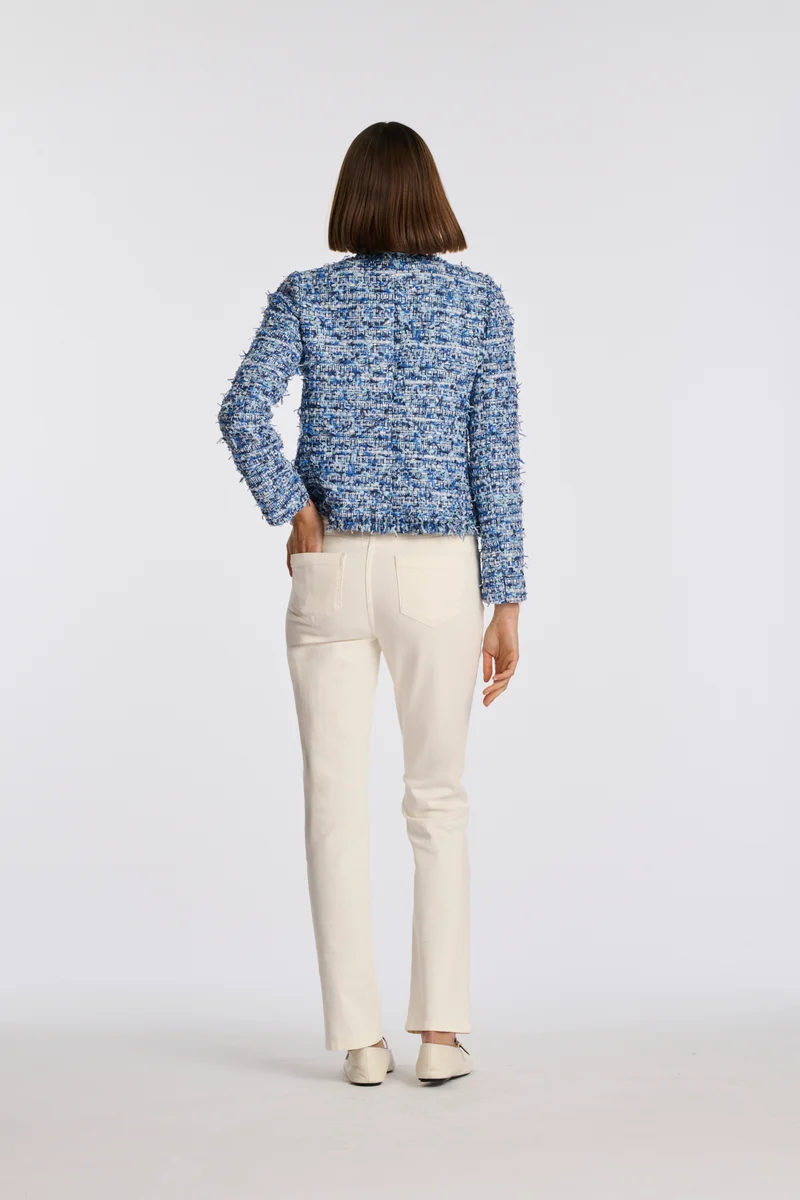 Veste en tweed frangée