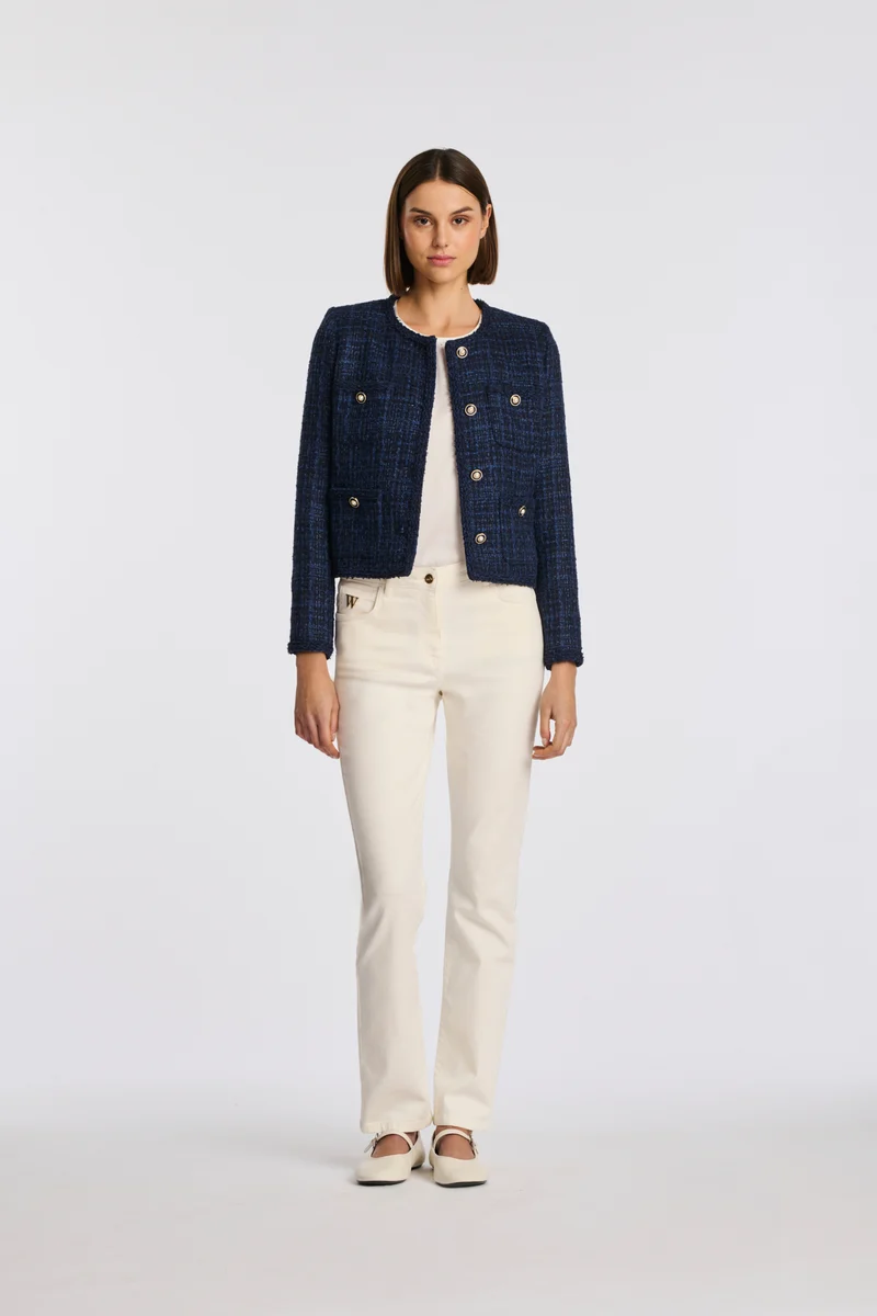 Veste en tweed galonnée