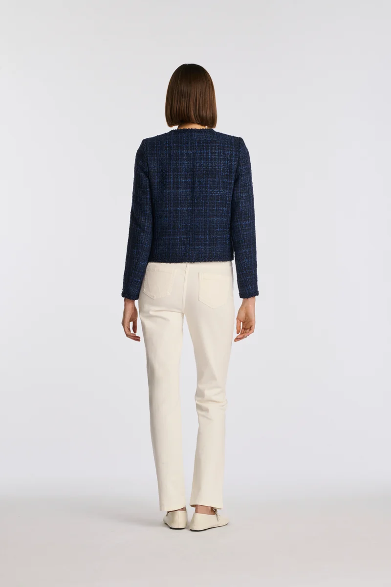 Veste en tweed galonnée