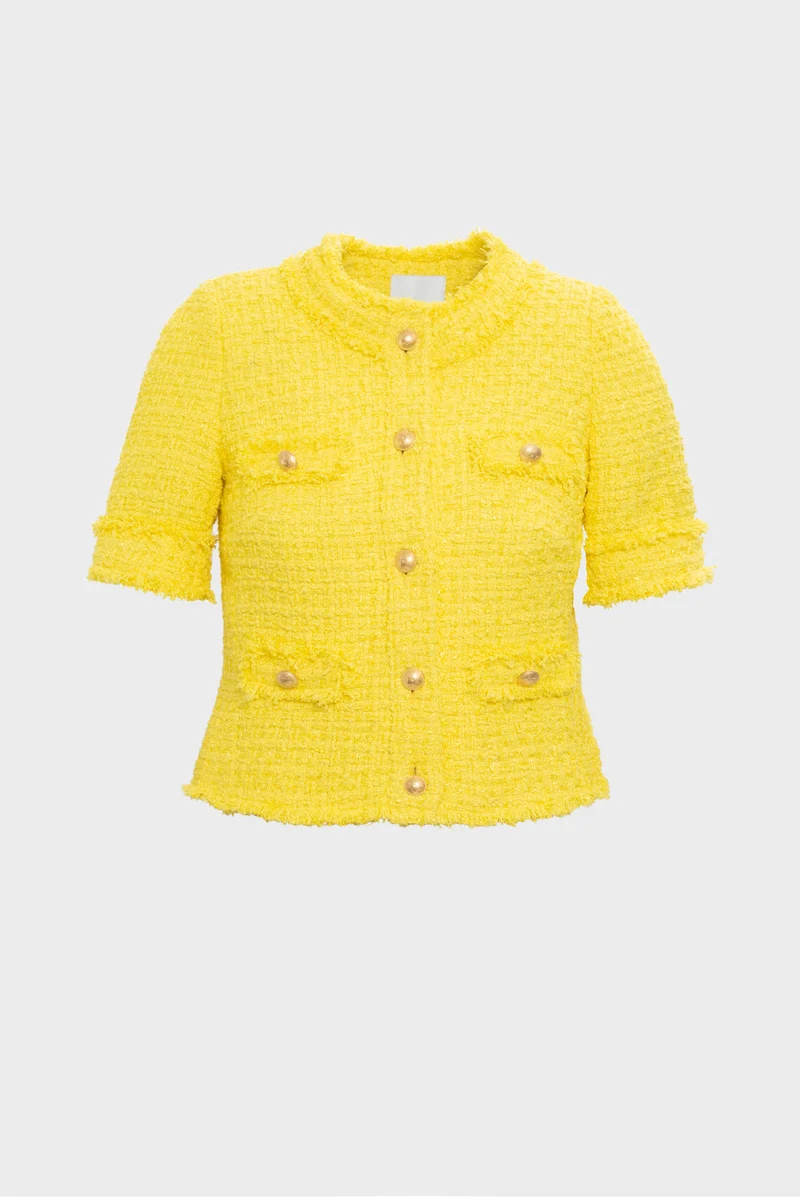 Veste manches courtes en tweed