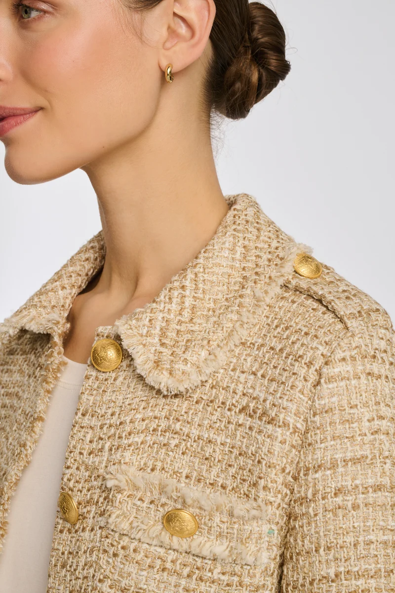 Chemise manches courtes en tweed