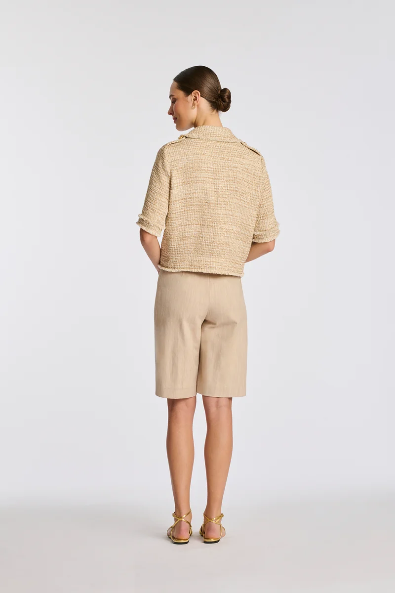 Chemise manches courtes en tweed