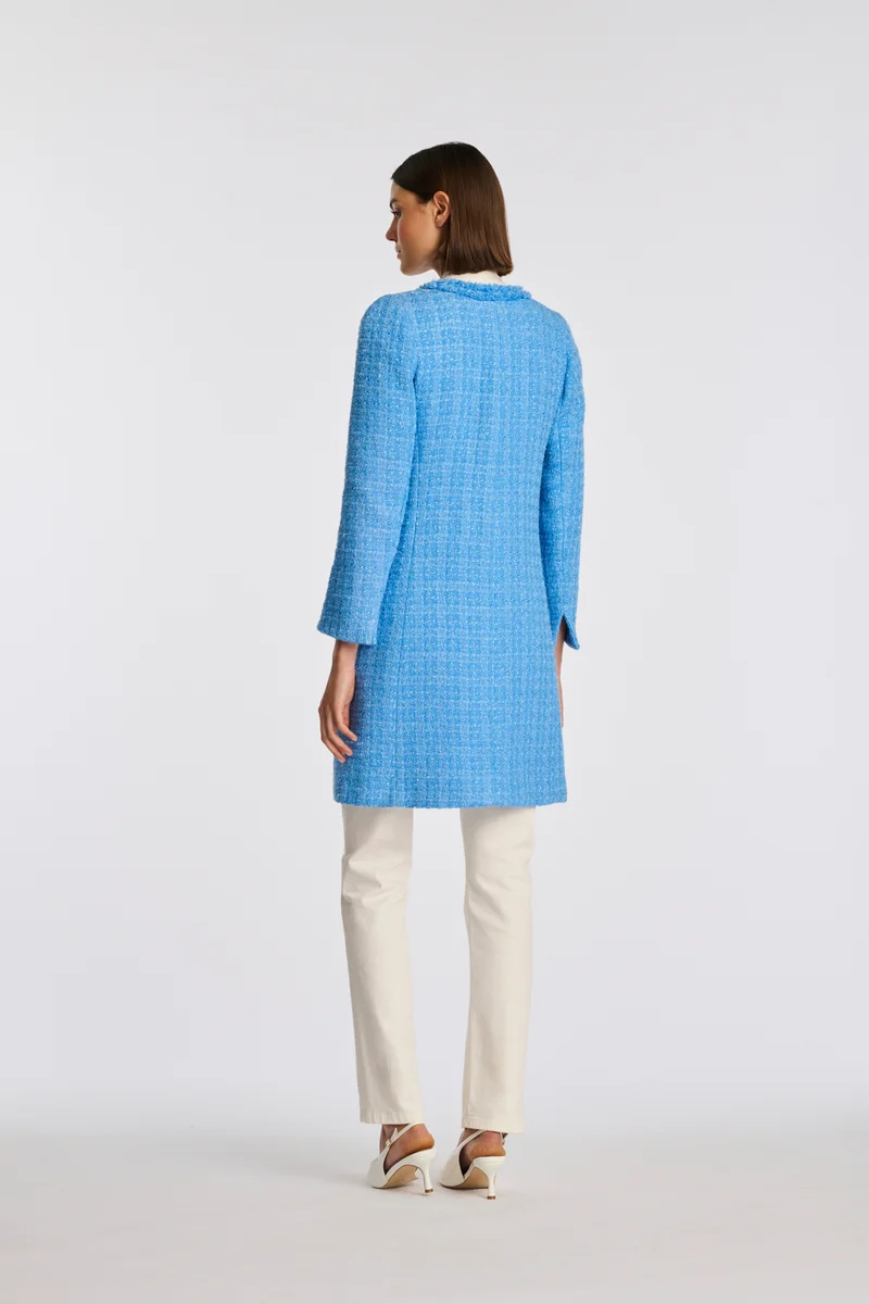 Manteau en tweed frangé