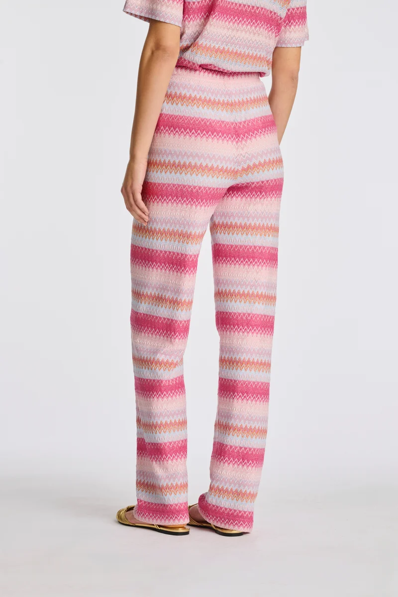 Pantalon élastiqué en jersey fantaisie