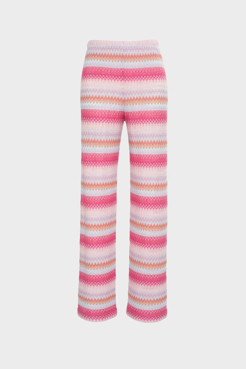 Pantalon élastiqué en jersey fantaisie