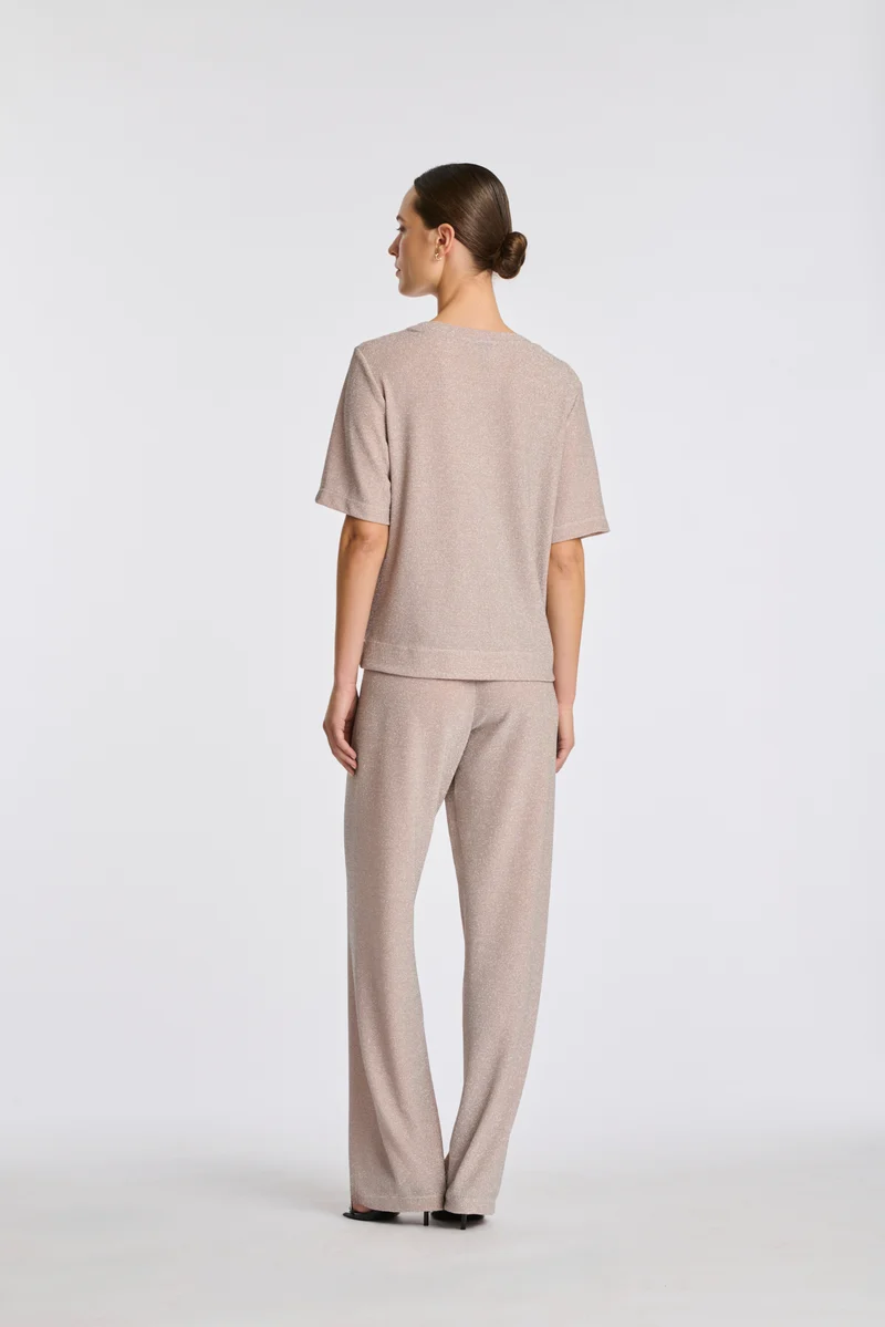 Pantalon élastiqué en jersey irisé