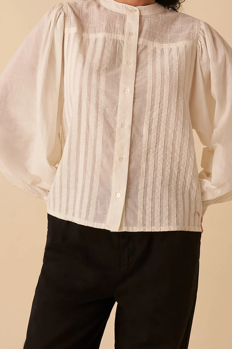blouse ray ecru