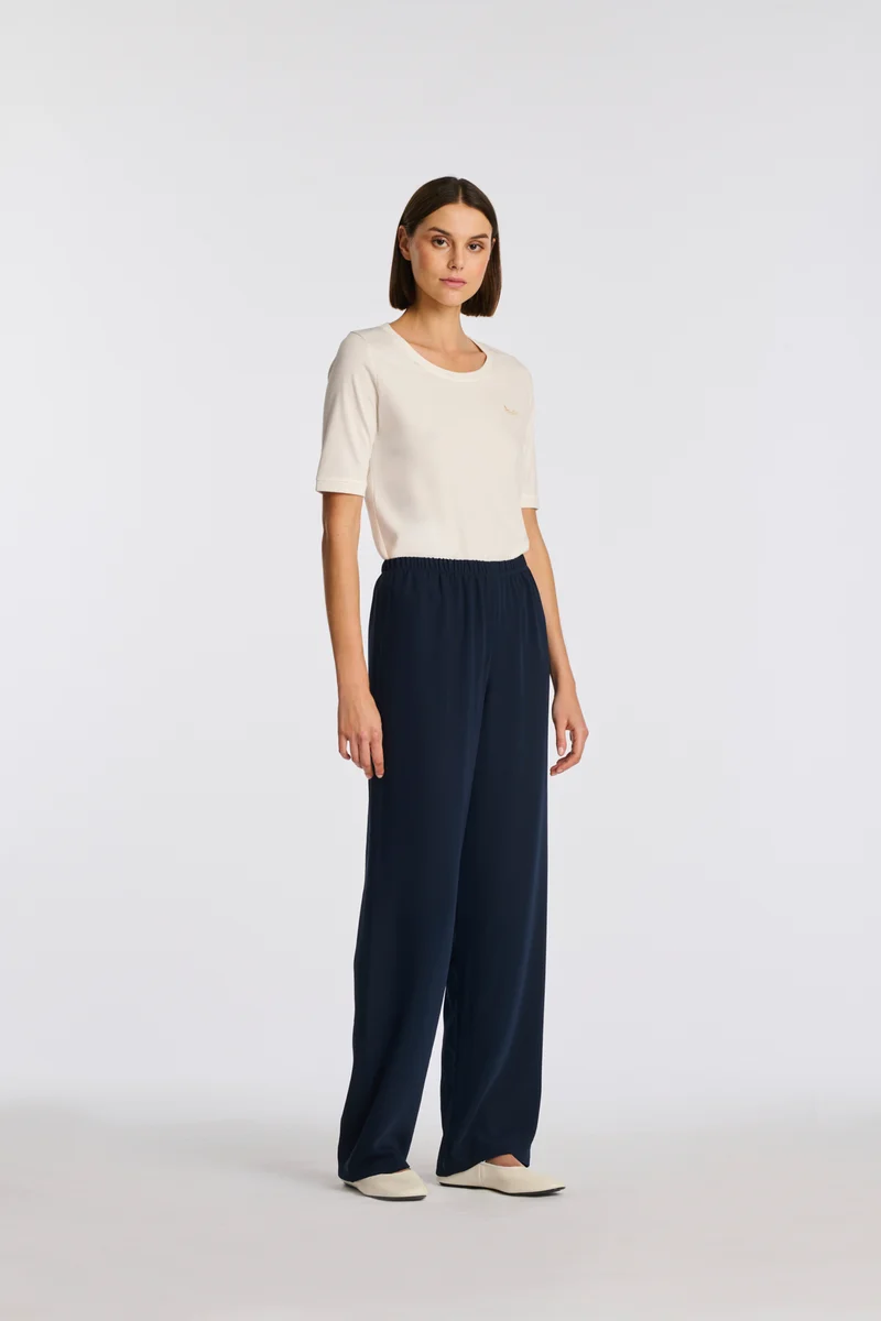 Pantalon large élastiqué