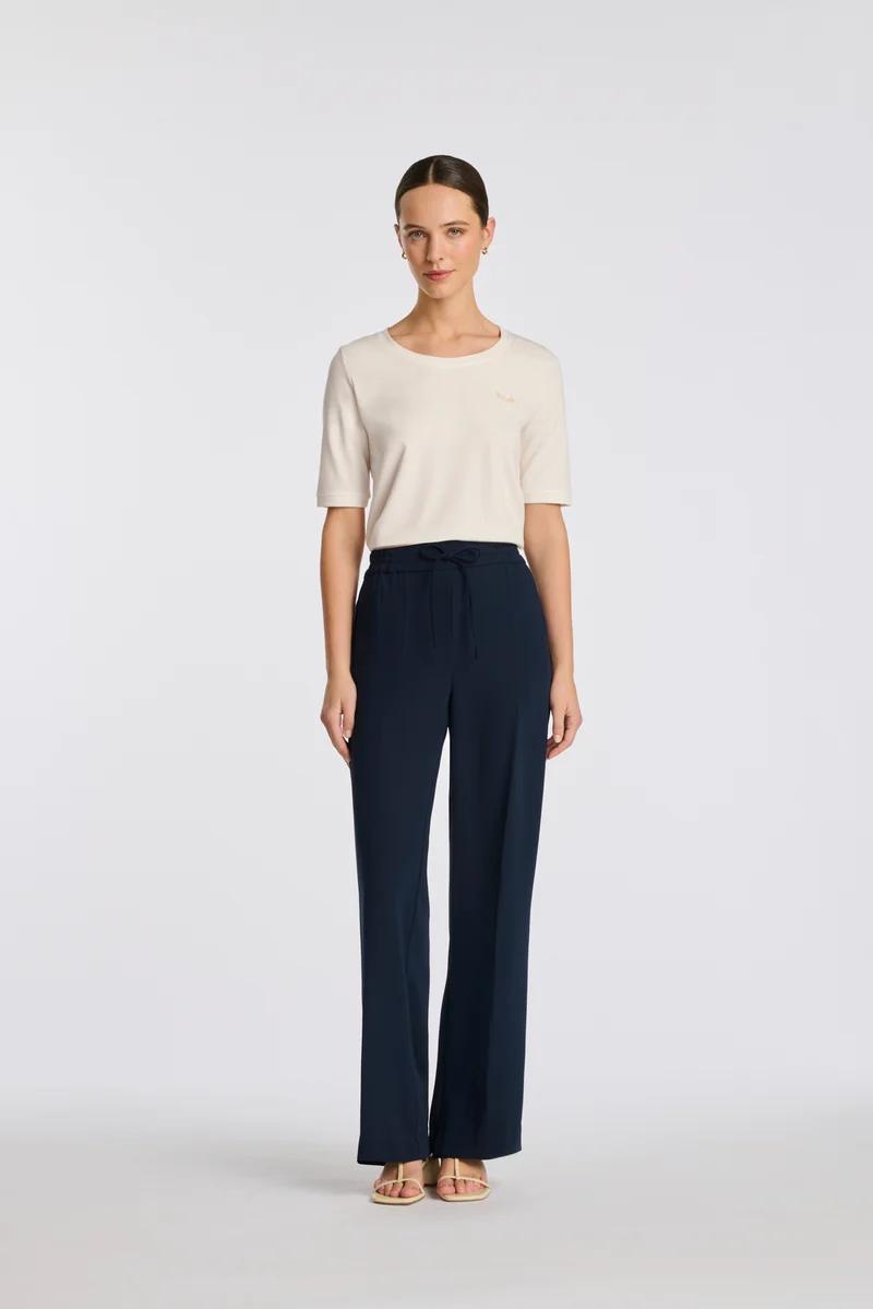 Pantalon élastiqué à bandes