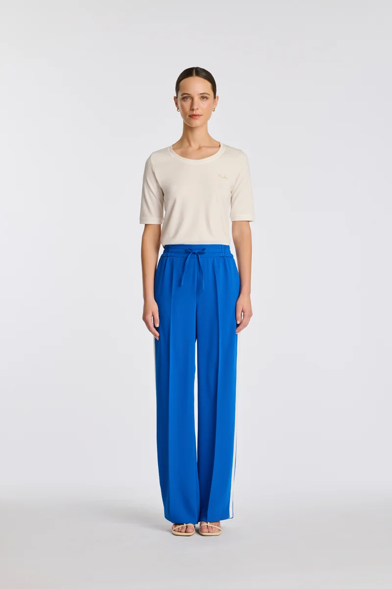 Pantalon élastiqué à bandes