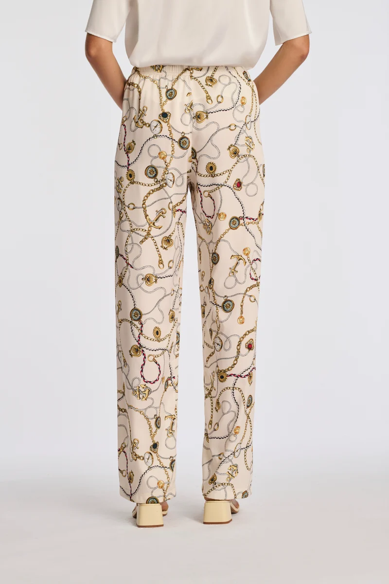 Pantalon élastiqué imprimé