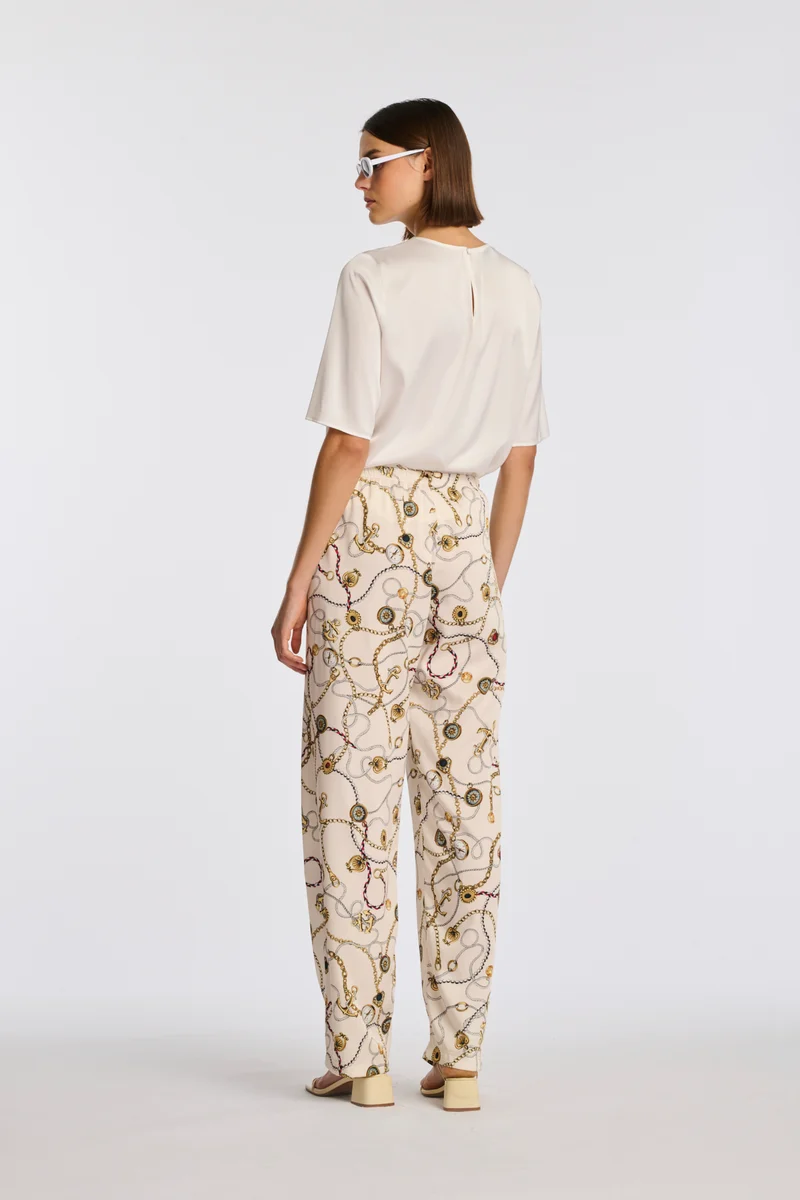 Pantalon élastiqué imprimé