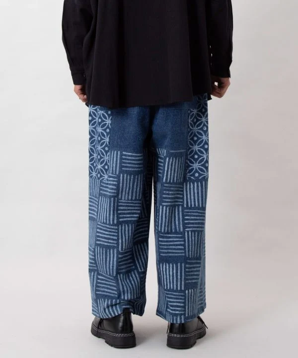 Pantalons en denim à motif imprimé pour hommes