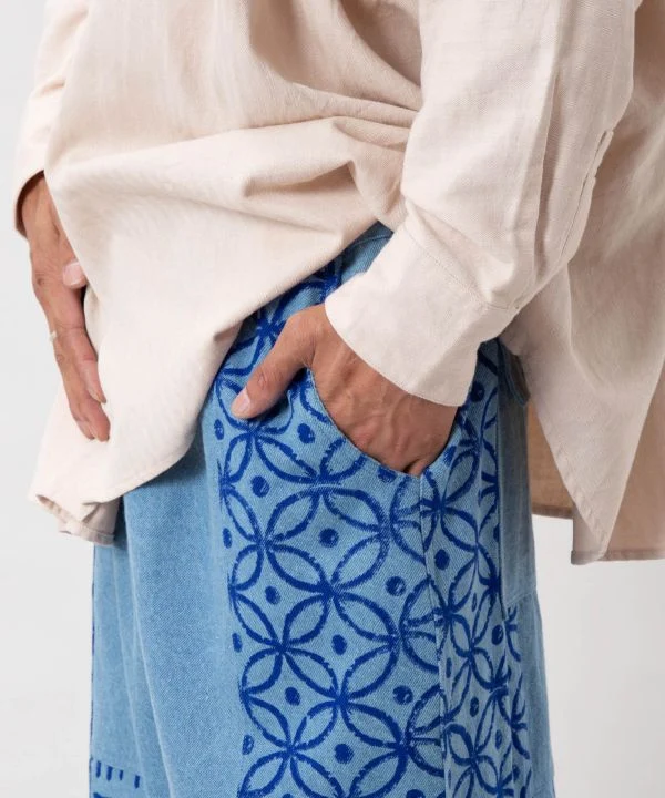 Pantalons en denim à motif imprimé pour hommes