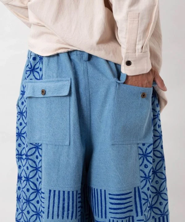 Pantalons en denim à motif imprimé pour hommes