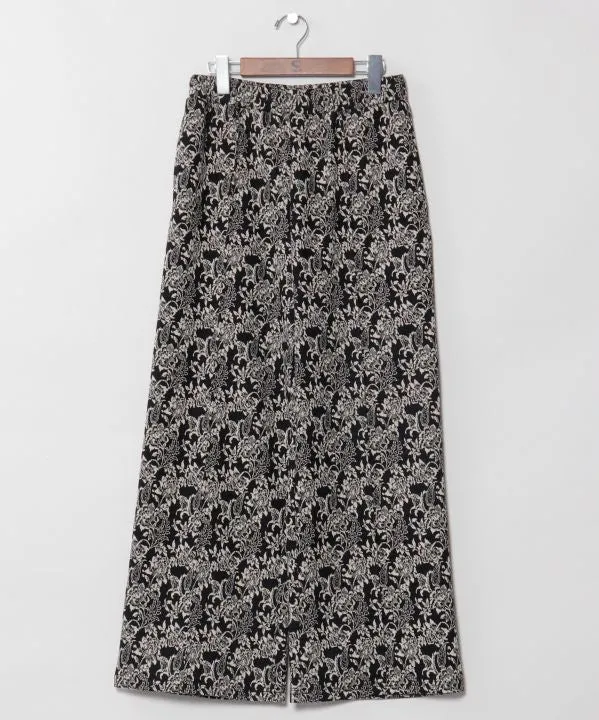 Pantalon large à motifs botaniques