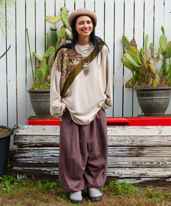 Pantalon à cordon de serrage à la silhouette décontractée et galbée