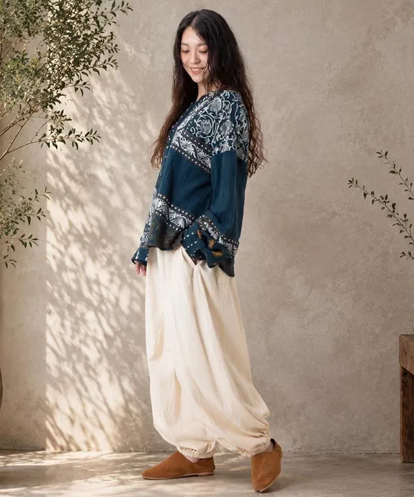 Pantalon à cordon de serrage à la silhouette décontractée et galbée