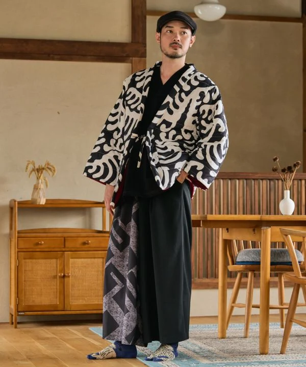 Pantalon large à motif traditionnel japonais
