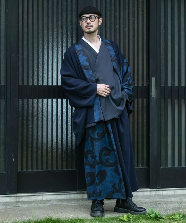 Pantalon large à motif traditionnel japonais