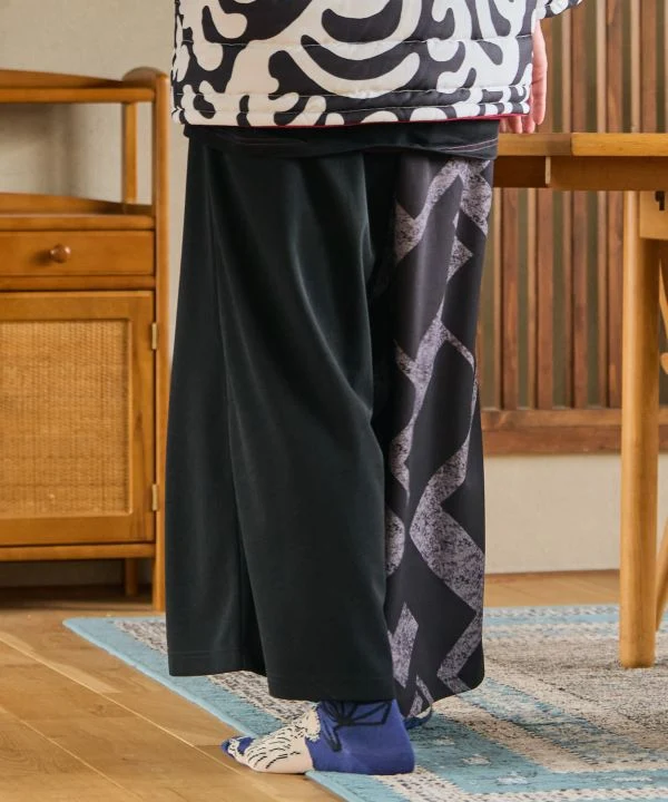Pantalon large à motif traditionnel japonais