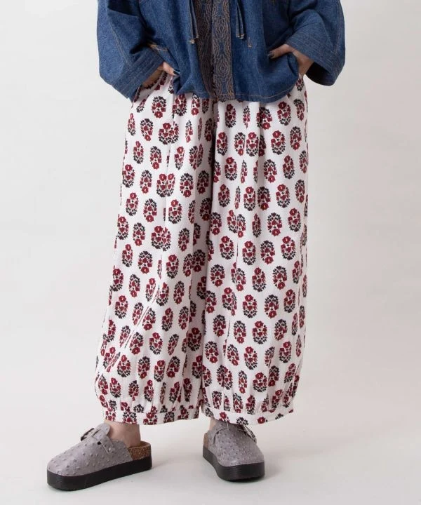 Pantalon bouffant galbé - Motif imprimé indien