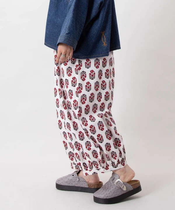 Pantalon bouffant galbé - Motif imprimé indien