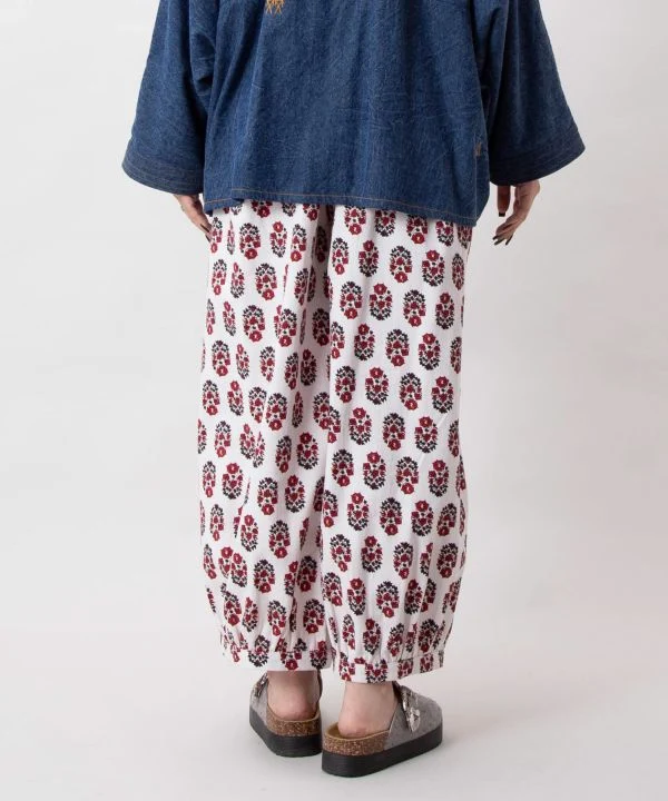 Pantalon bouffant galbé - Motif imprimé indien