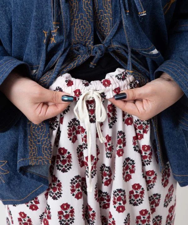 Pantalon bouffant galbé - Motif imprimé indien