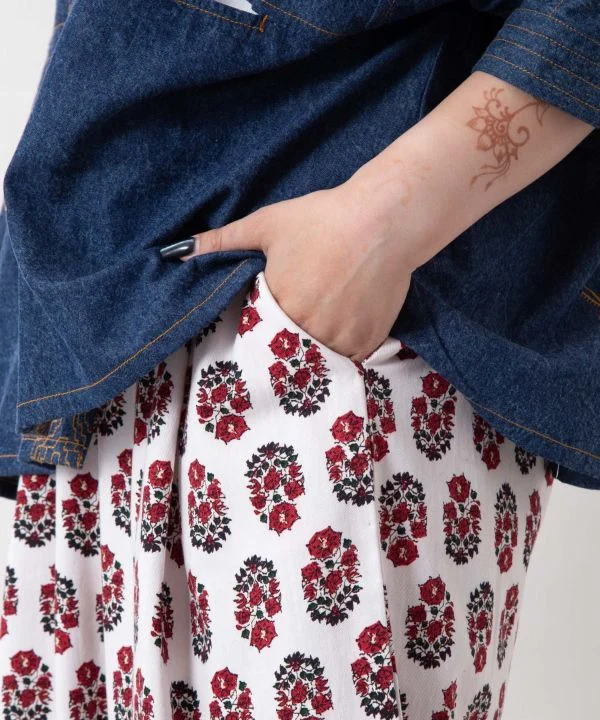 Pantalon bouffant galbé - Motif imprimé indien