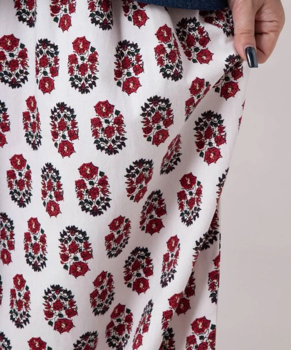 Pantalon bouffant galbé - Motif imprimé indien