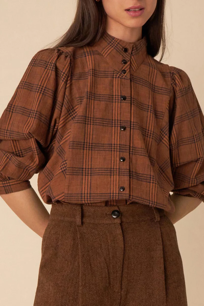 blouse vanita carreaux cannelé