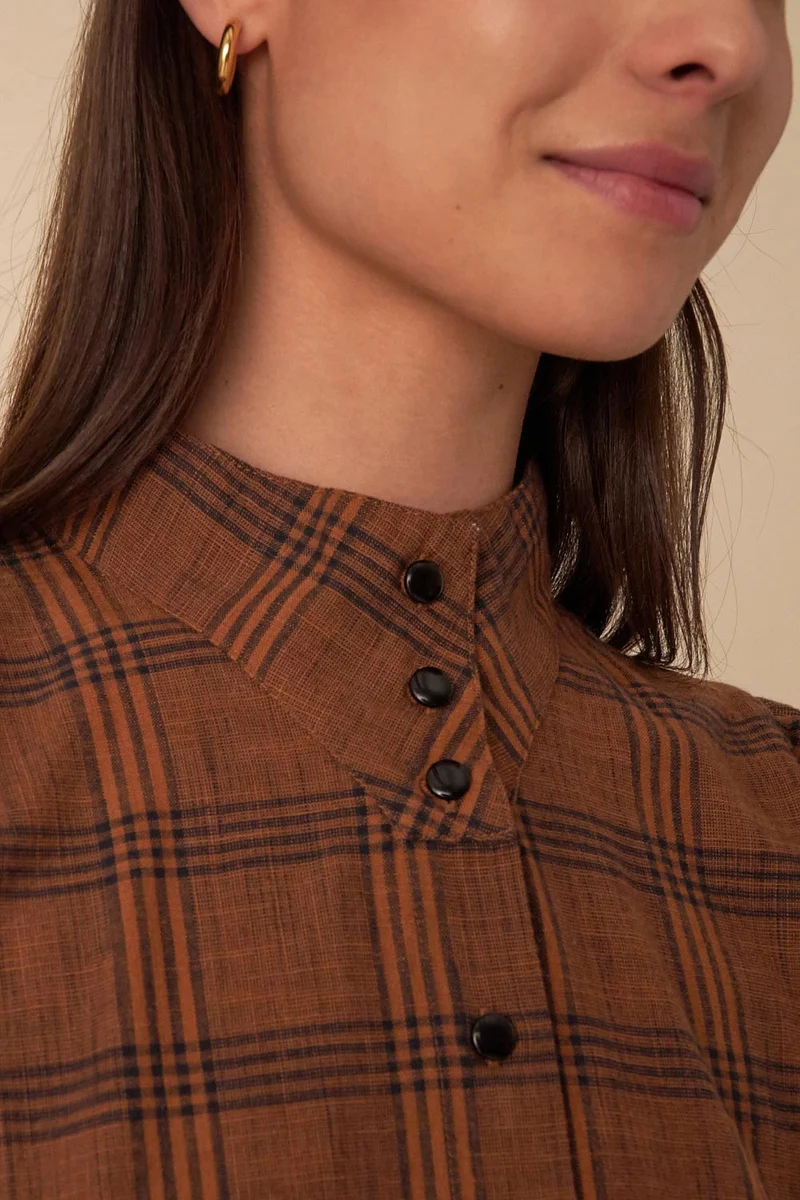 blouse vanita carreaux cannelé