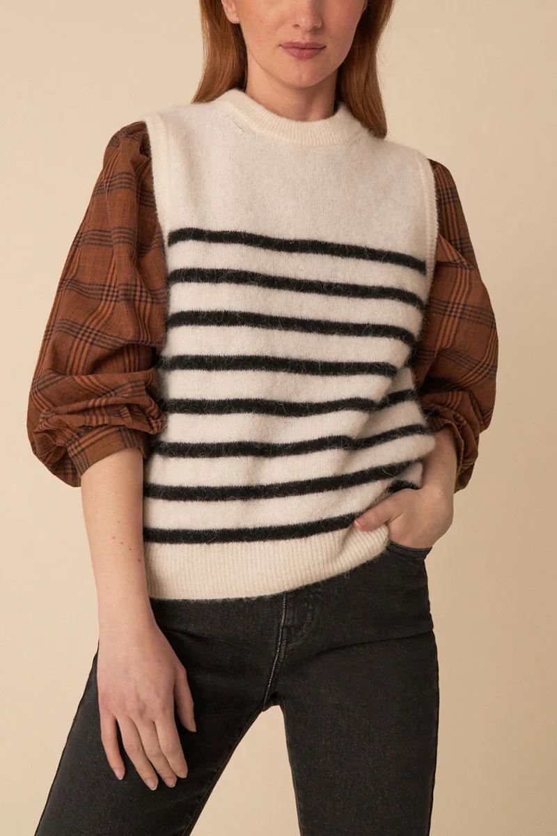 blouse vanita carreaux cannelé