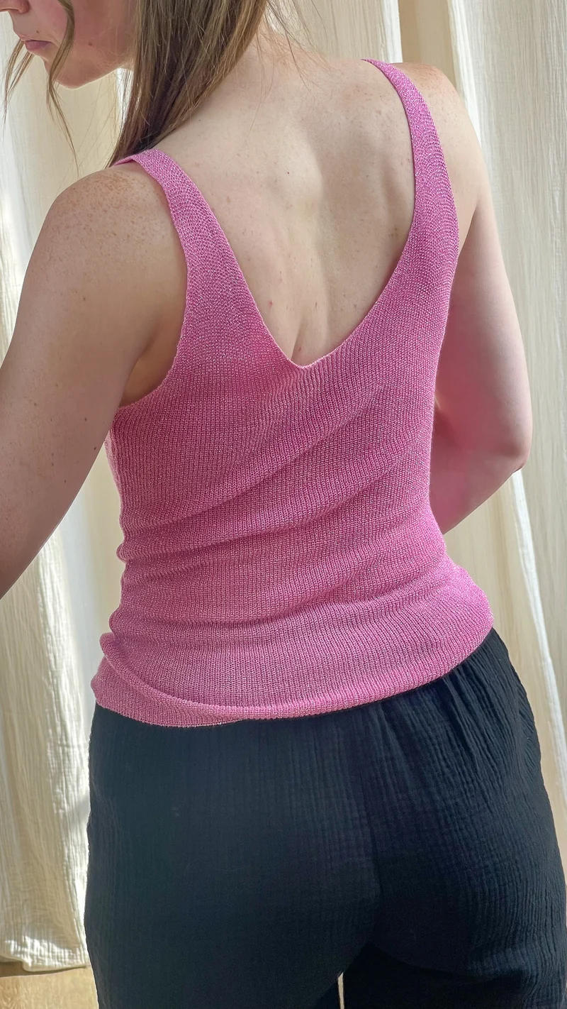 Top Lou - Débardeur paillettes maille lurex brillant