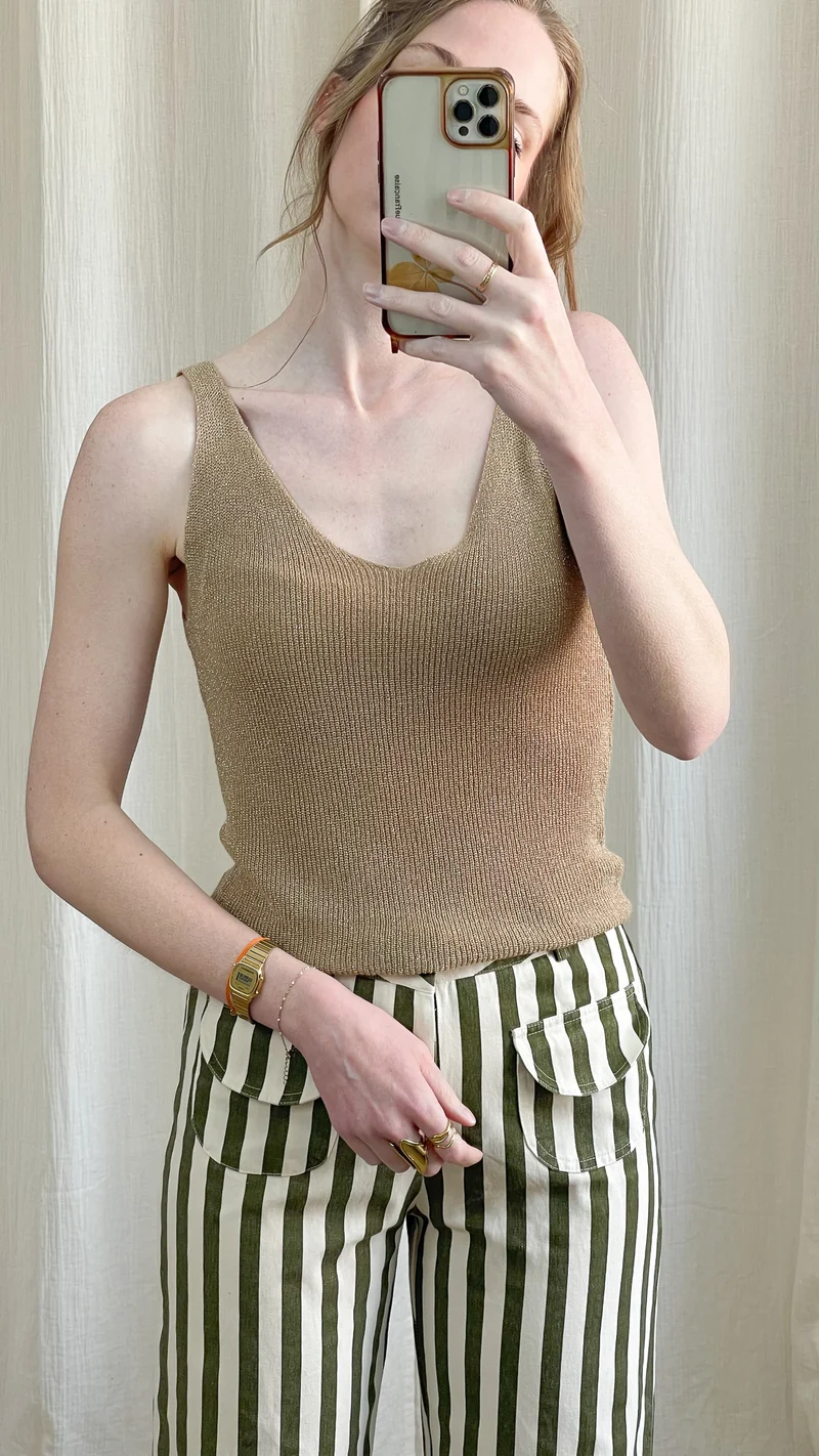 Top Lou - Débardeur paillettes maille lurex brillant