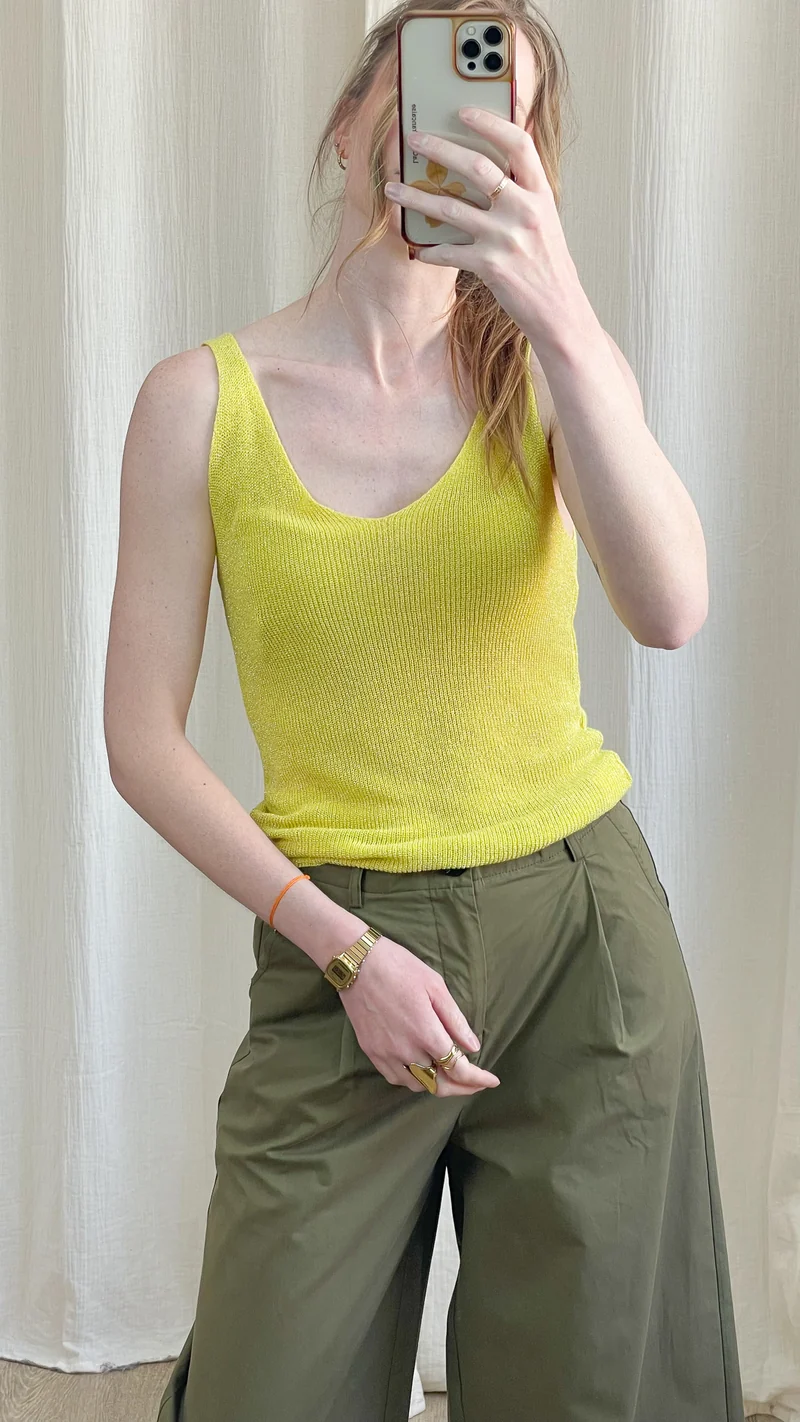 Top Lou - Débardeur paillettes maille lurex brillant